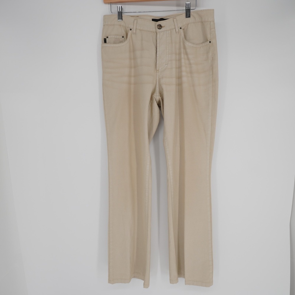 Just Cavalli Italy Chino Pants Mens Tag 34 True Sz 32 Beige Button Fly 5 Pocket